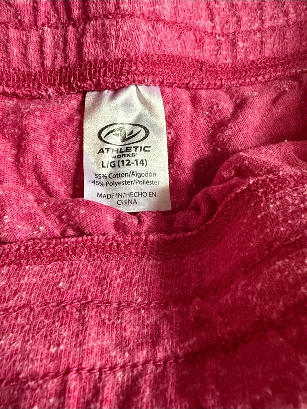 Athletic Works Bright Pink Cotton Lounge Shorts with Drawstring
